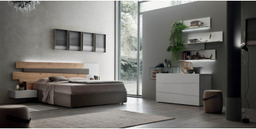 Letto moderno camera matrimoniale Scudo in legno  Maronese
